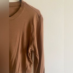 Madewell Brown Long Sleeve Crop Top Soft and Cozy Size XL